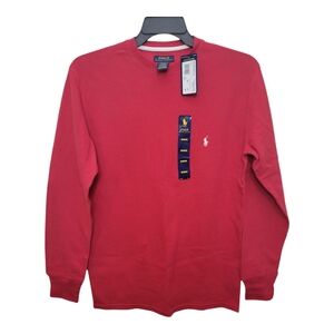 Polo Ralph Lauren Red Waffle Knit Longsleeve Mens Size Medium